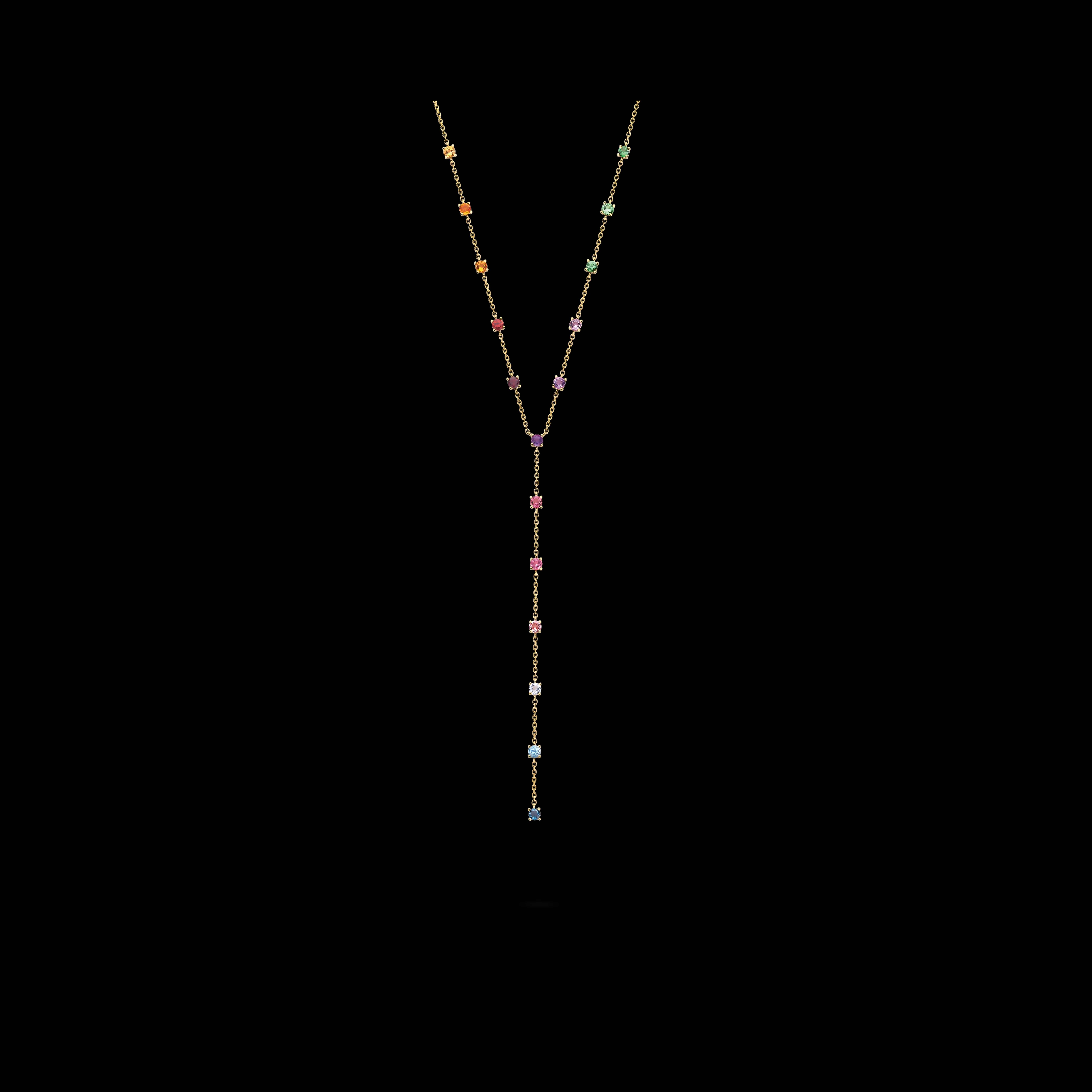 GIGI BY GASSAN Collier Rainbow Forest Dripping Rainbow Squared