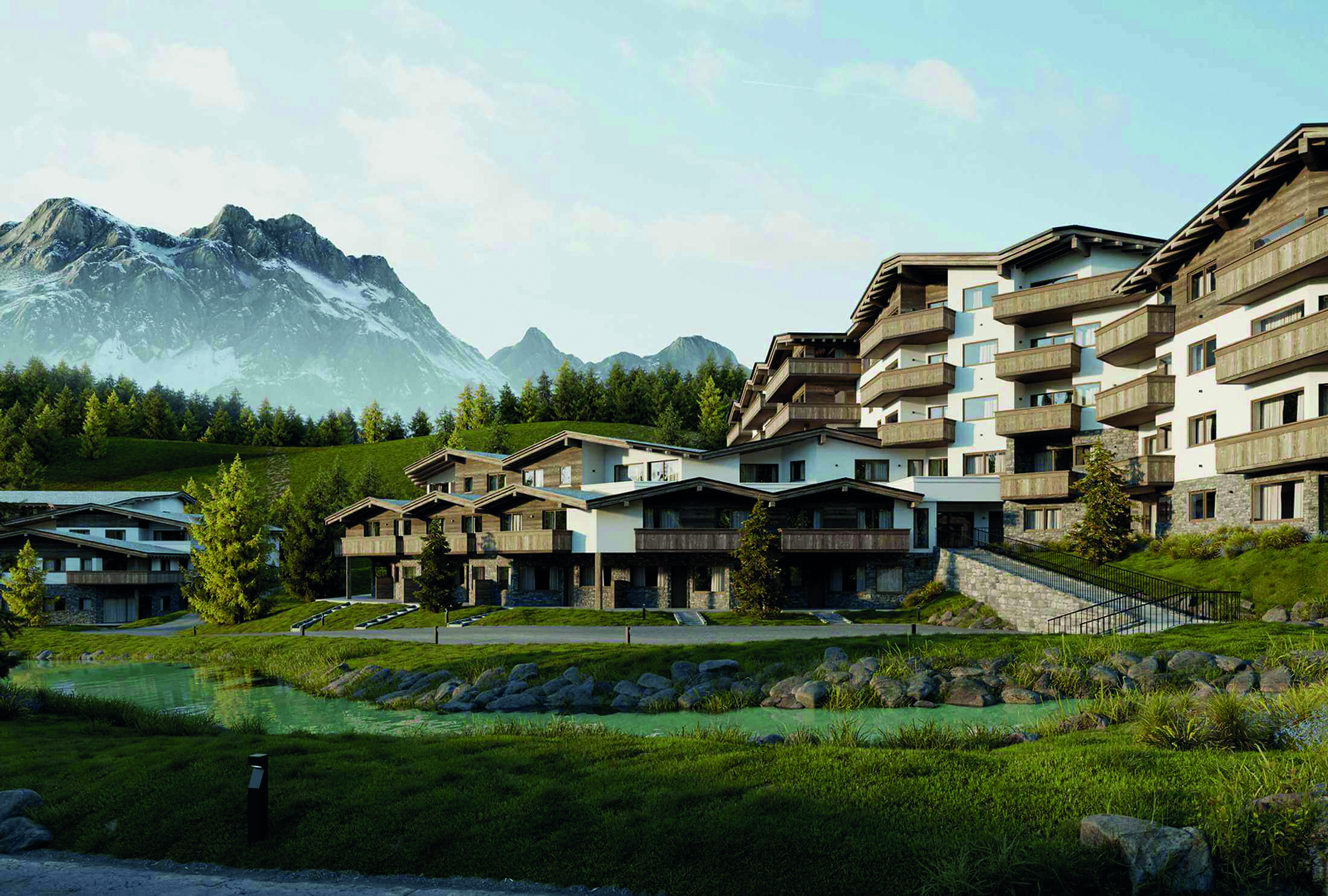 Seefeld Village bestaat uit 135 Village Residences, variërend van cabins en lodges tot ruime appartementen en penthouses