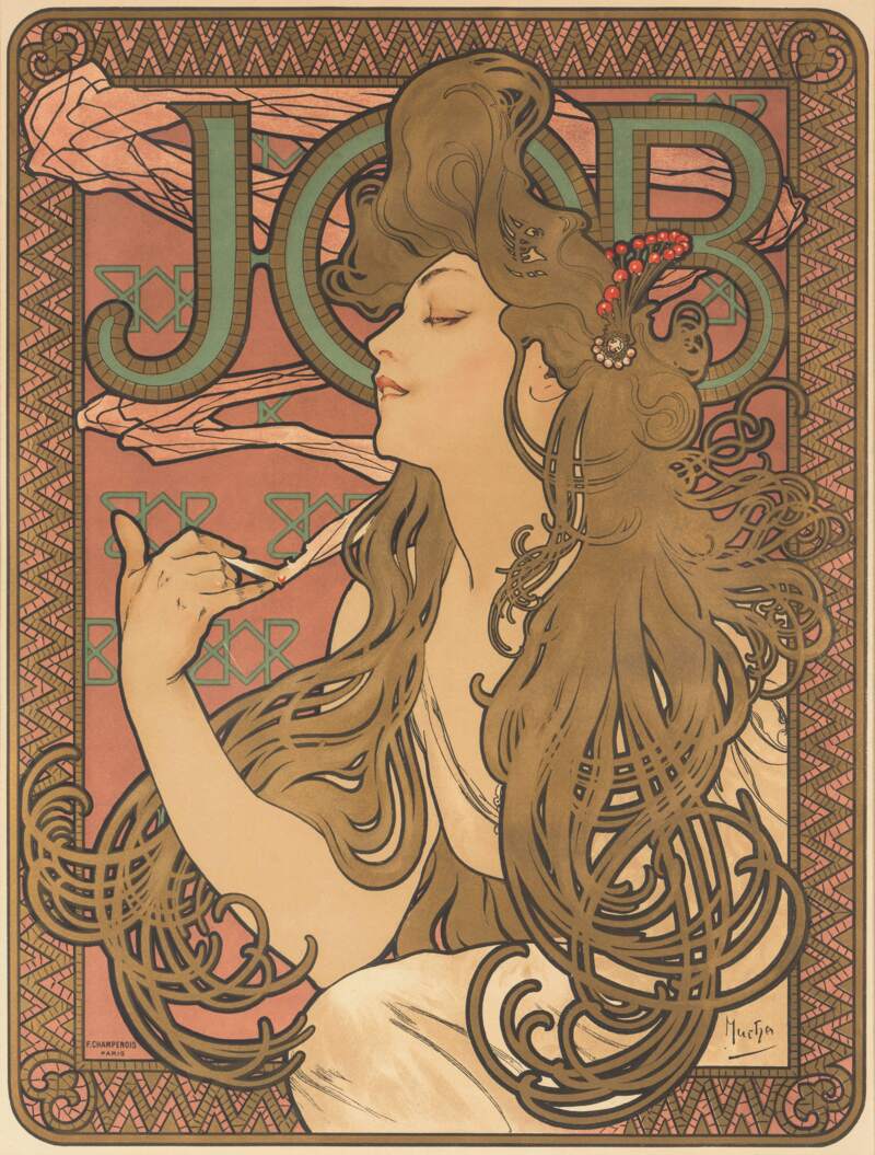 Alphonse Mucha, Affiche voor Salon des Cent, 1896, kleurenlitografie © Mucha Foundation