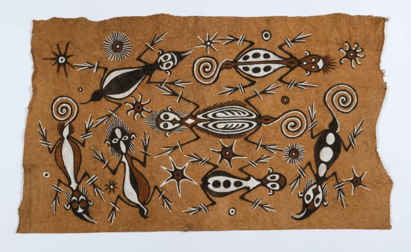 Boombastdoek maro gemaakt in 1996 door kunstenaar Agus Ongge 1954 uit Sentanimeer gebied.