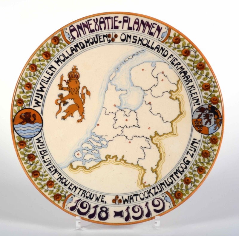 Wandbord annexatie plannen 1918-1919 Fa P. v.d. Want