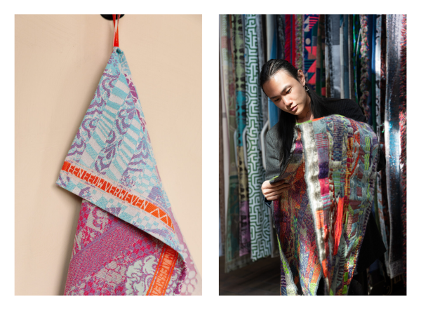 Links: Eeuwdoek. Foto door By Rox Photography. Rechts: Marcos Kueh in de Sample Studio. Foto door Patty van den Elshout.