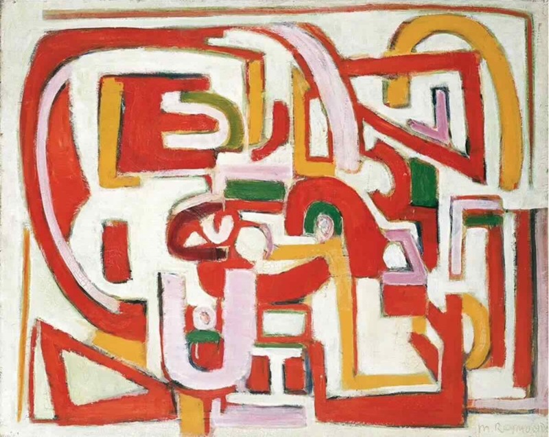 Marie Raymond, Sans titre (Zonder titel), 1948, olieverf op doek, 64,5 x 81 cm, © Marie Raymond Archives, c/o Pictoright Amsterdam, 2026, Particuliere collectie