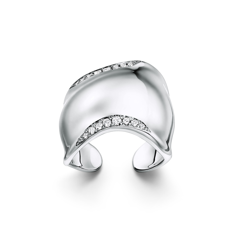 Tiffany & Co. Elsa Peretti Bone ring  in platinum met diamanten