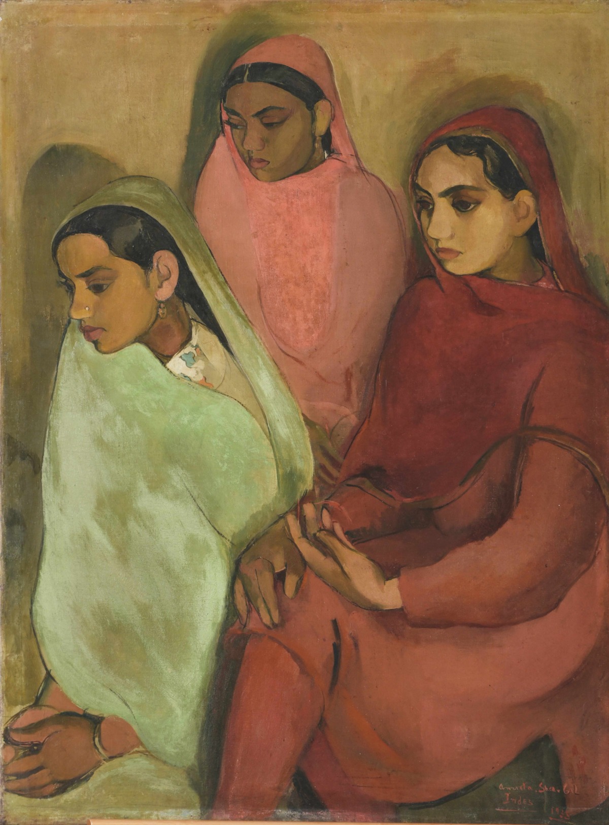 Amrita Sher-Gil, Drie meisjes, Amritsar (India), 1935