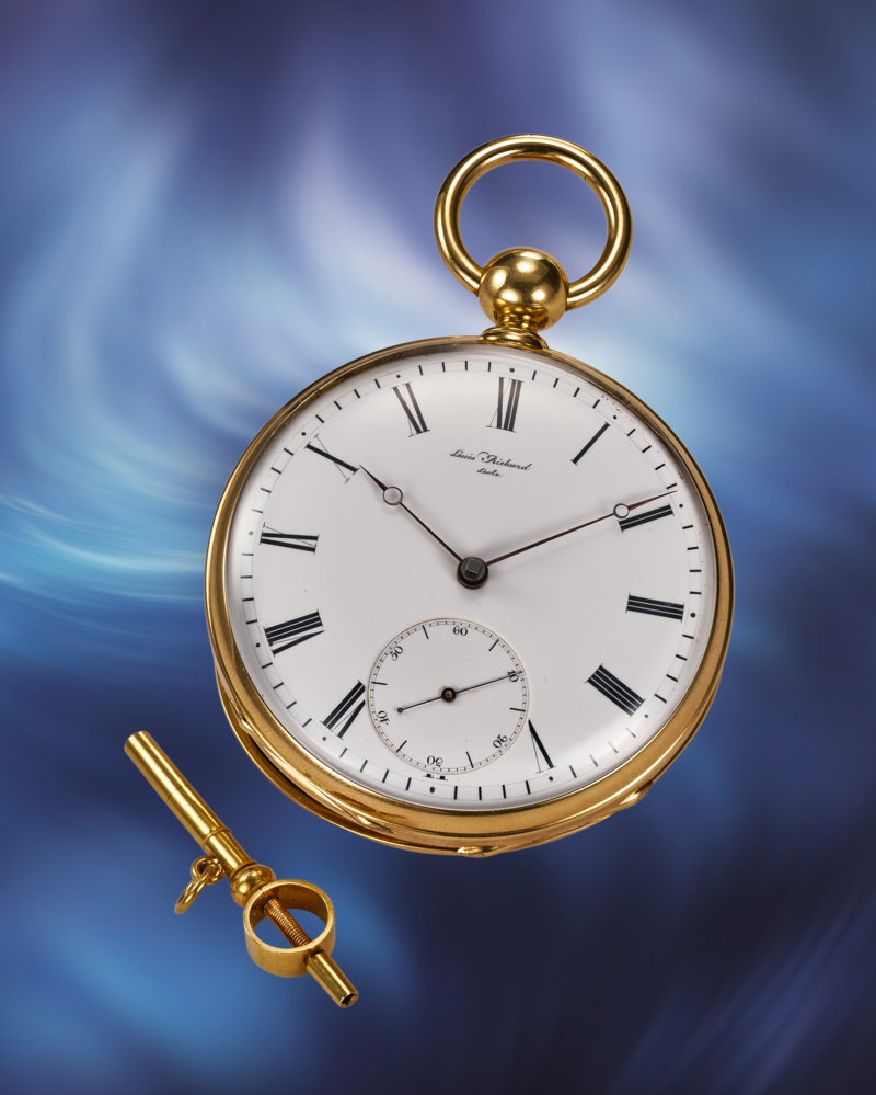  Louis Richard "Triple Detent Constant Force One Minute Tourbillon Chronometer" Circa 1860   Estimate: CHF100,000–200,000 (US$127,000–254,000)  SOLD FOR CHF3,968,000 (US$5,106,816)   The Geneva Watch Auction: XXIII 9-10 May 2026