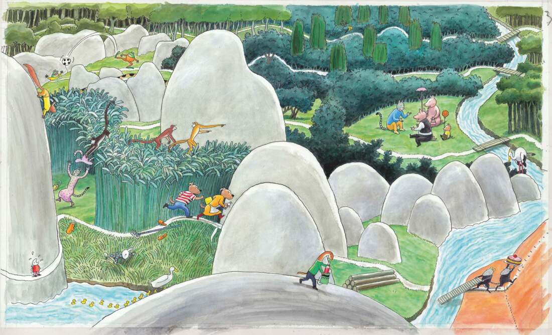 Uit Waar is de taart © Thé Tjong-Khing, 2004, Uitgeverij Lannoo