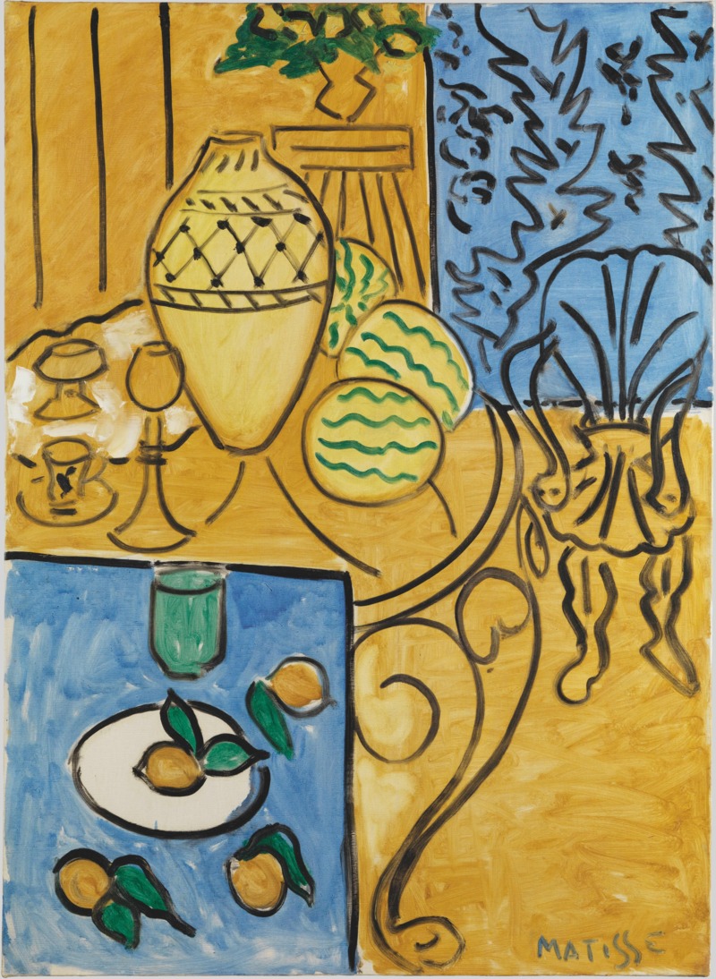 Henri Matisse, Intérieur jaune et bleu, 1946. Collection Centre Pompidou. Photo © Centre Pompidou, MNAM-CCI/Philippe Migeat/Dist. GrandPalaisRmn