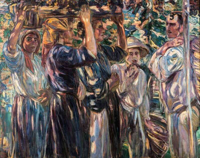 Dora Hitz (1853-1924), Wijnoogst, circa 1910, Olieverf op doek, 138 x 174 cm, Collectie Stiftung Stadtmuseum Berlin Dora Hitz (1853-1924), Wijnoogst, circa 1910, Olieverf op doek, 138 x 174 cm, Collectie Stiftung Stadtmuseum Berlin