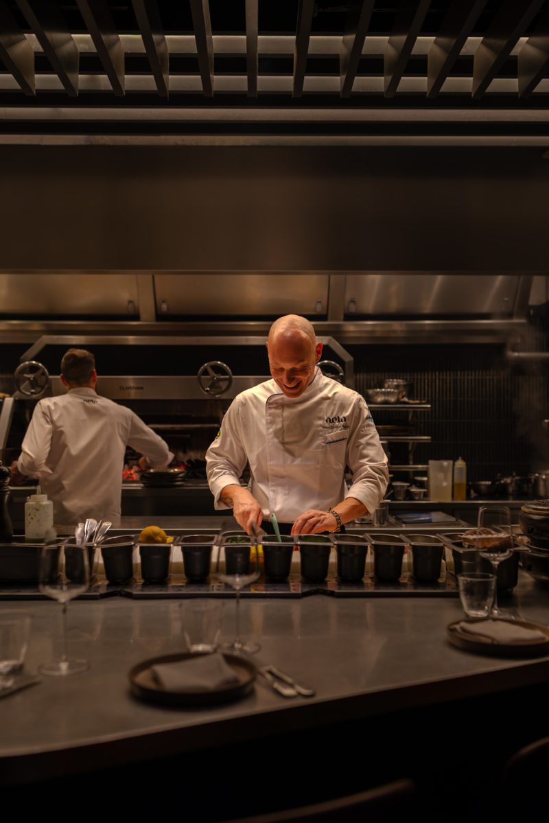 7Pines Resort Ibiza Executive Chef Oscar Salazar in restaurant NELA © Frances Stefanie
